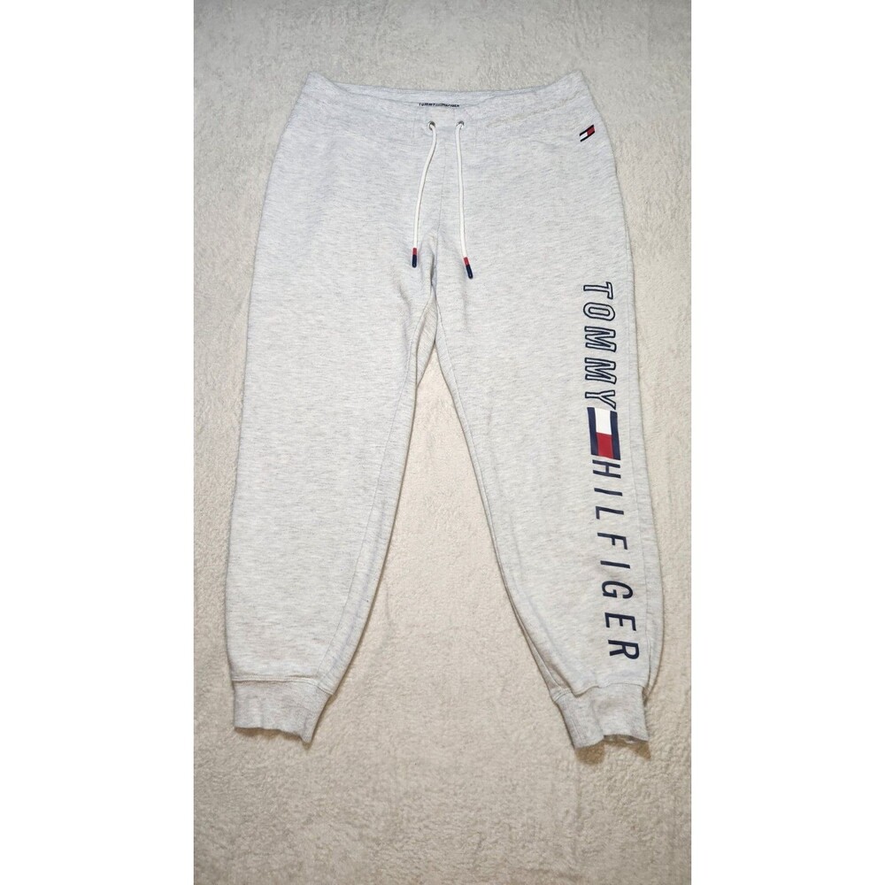 Tommy Hilfiger Sport Men's L Gray Jogger Pants Drawstring Elastic Waist